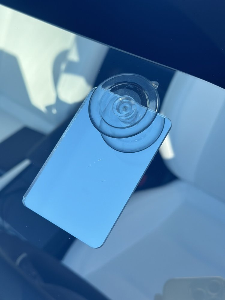 Rock chip repaired with resin fill